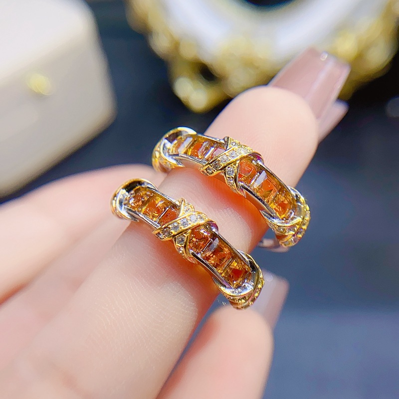 citrine band ring
