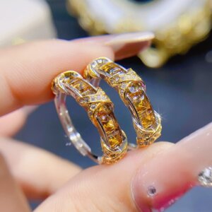 Natural Citrine Eternity Band Elegant Women’s Citrine Band Ring