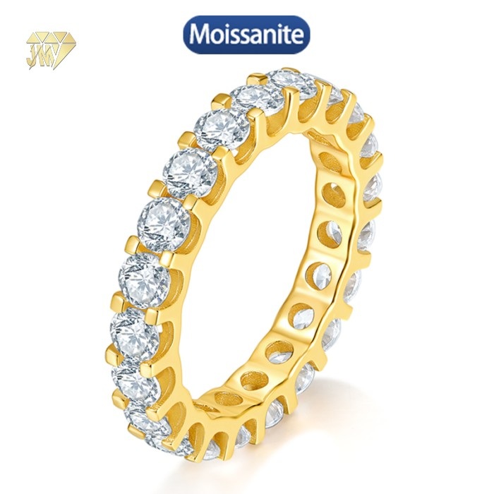 Lab created eternity band with vvs1 moissanite
