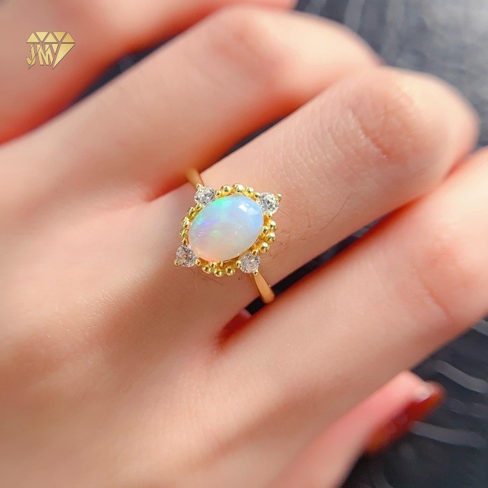 opal stone engagement ring