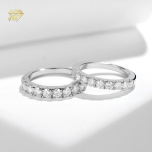 1ct 925 Silver Moissanite Half Eternity Ring